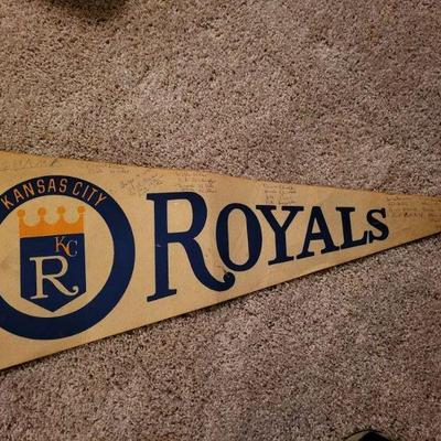 1980 KC Royals pennant signed 