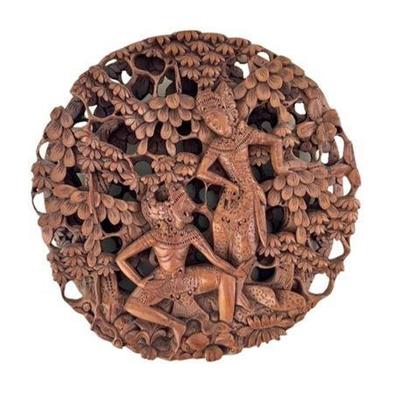 Lot 024- 222  
Balinese Dimensional Wood Carved Wall Sculpture