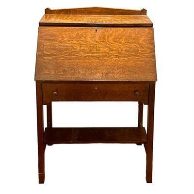 Lot 152  
Vintage Mission Style Oak Drop Front Writing Desk