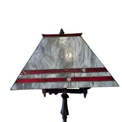Lot 024-228  
Antique Floor Lamp with Slag Glass Shade