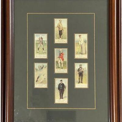Lot 280   
Tobacco Trading Cards Golfers, Framed
