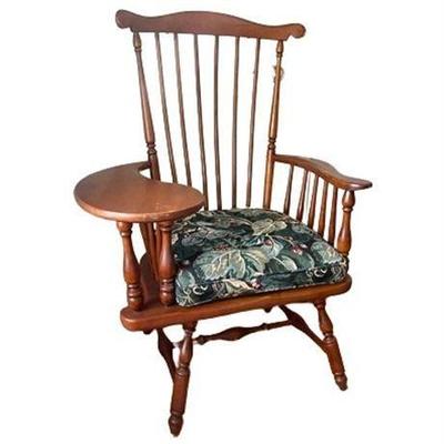 Lot 750   
Colonial Style Maple Windsor Writing Chair