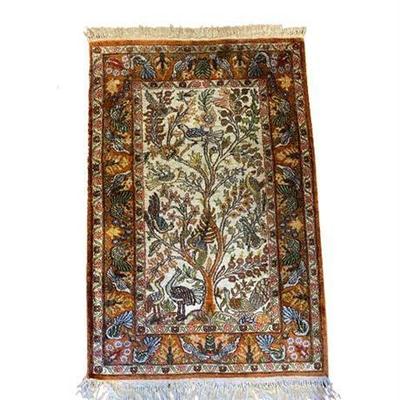 Lot 157  
Tree of Life and Bird Pictorial Tabriz Persian Area Rug