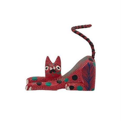 Lot 810  
Signed Mexican Hand Carved and Painted Wood Alebrije Cat