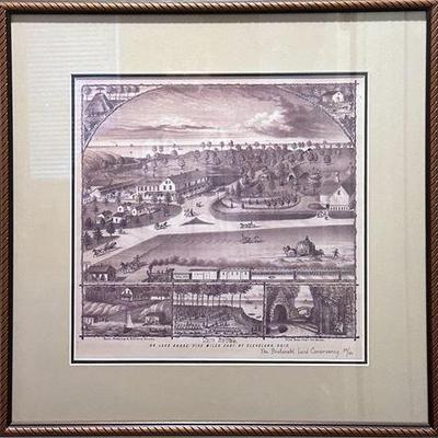 Lot 150-001   
“The Bratenahl Land Conservancy” Map Steel Etching 39/40