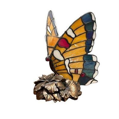 Lot 148  
Stained Glass Butterfly Accent Lamp
