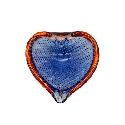 Lot 511   
Galliano Ferro Murano Blue and Amber Heart Dish