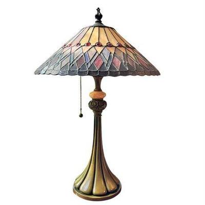 Lot 024-223  
Quoizel Stained Glass Occasional Table Lamp