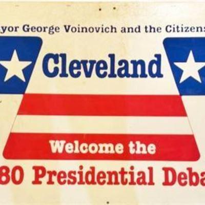 Lot 287  
Signed 9/03 Mayor George Voinovich 1980 Presidential Debate Poster