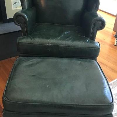 leather wing back chair 