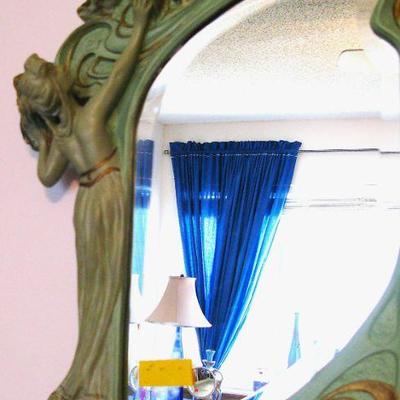 Stunning Art Nouveau Chalk Medium Size Mirror