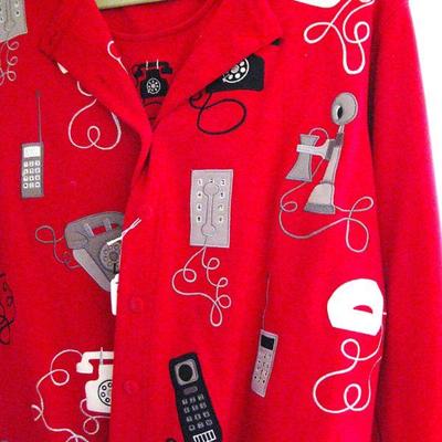 Darling Dress / Matching Jacket with Embroidered Telephones