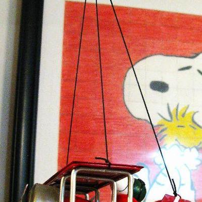 Peanuts Flying Ace Snoopy's Red Plane Diecast Metal Freeform Hanging