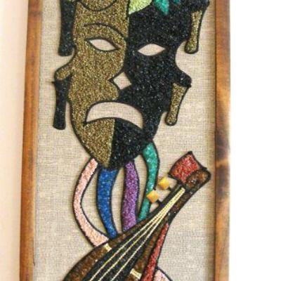 Midcentury Pebble Art Tragedy1960s Drama Mask