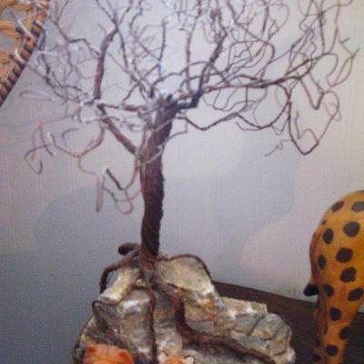Twisted Copper Windblown Tree in Stone