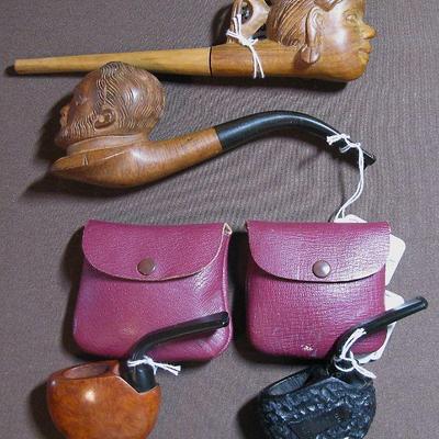 Vintage Rolex Briar Italy Tobacco Smoking Pipes with Pouch /Vintage Briar Tobacco Pipes