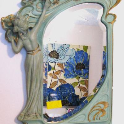 Stunning Art Nouveau Chalk Medium Size Mirror