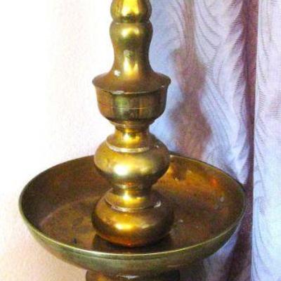 Metalware Antique Brass Heemskerk or Middrip Candlestick 30"