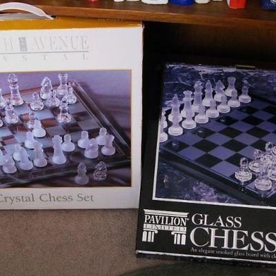 New in box Glass Crystal Large Chess Sets