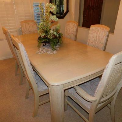 Keller dining set with 6 upholstered chairs