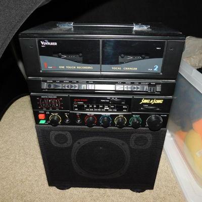 Karaoke machine with microphones