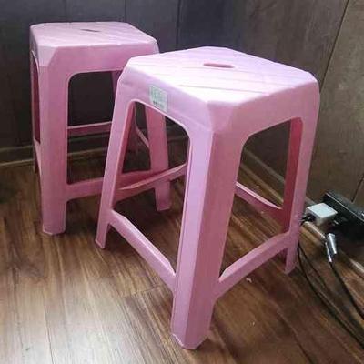 PPE067 - Pair Of Pink Plastic Stools
