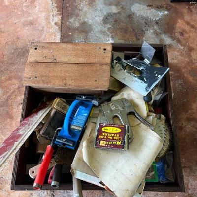 PPE209- Wooden Box Of Assorted Hand Tools 