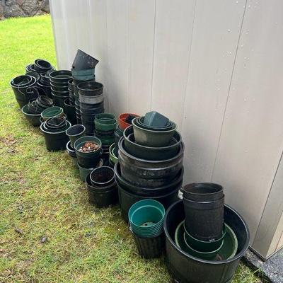 PPE202- Assorted Black & Green Planter Pots 