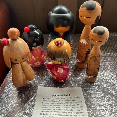 PPE119- Various Vintage Kokeshi Dolls