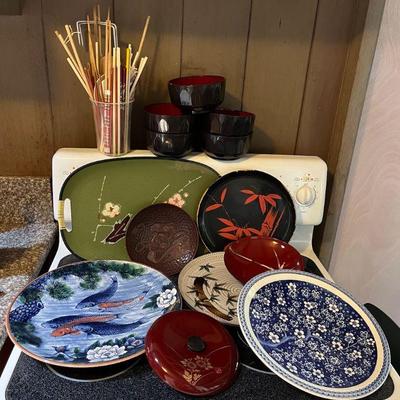 PPE046 Japanese Ceramic Serving Plates, Lacquer Ware & More!