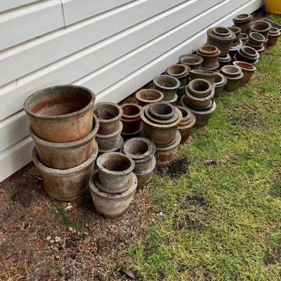 PPE196- Assorted Concrete Planter Pots