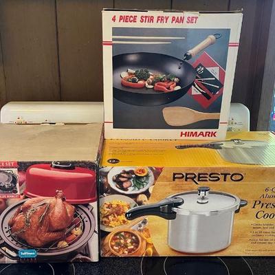 PPE014 Presto Pressure Cooker, Stir Fry Pan Set & Stove Top Grill Cooker