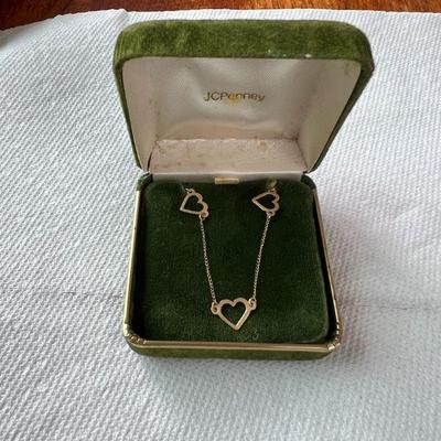 PPE224- P14k FF Gold Heart Necklace 