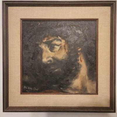 Original oil painting, Christ on the Cross by Wm. Mac Lane 