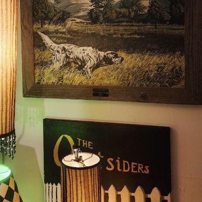 The OUTSIDERS! 
Original Vintage Oil Painting of Pointer and Pheasant by Jason Pickerd 