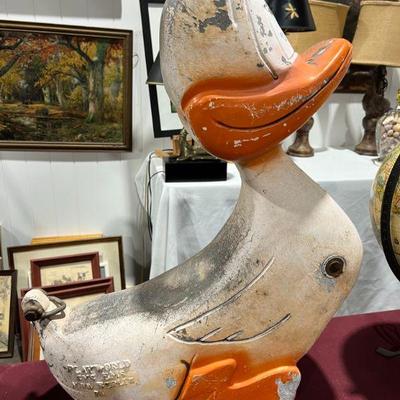 vintage metal ride-on Playgound duck