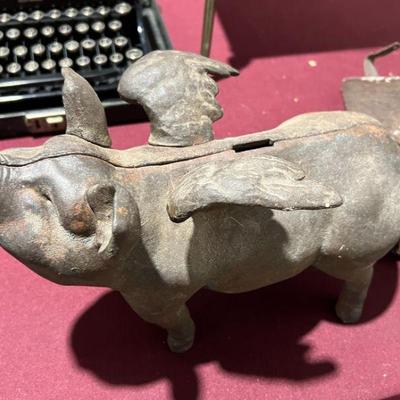cast iron flying pig bank