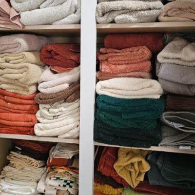 Cabinets of towels and sheets