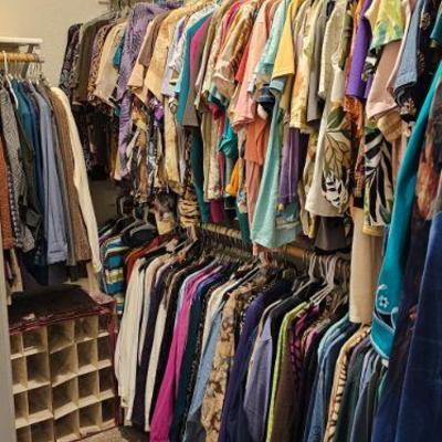 Tremendous amount of ladies clothing now 75 cents each..some new with tags
