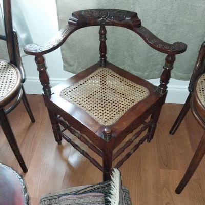 Antique Wood Corner Chair