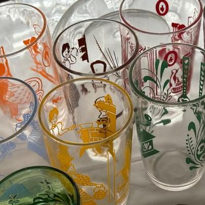 Set of Collectors Glassware each with unique pattern
