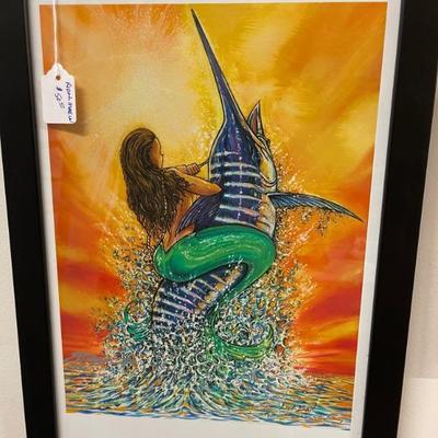 Mermaid riding Marlin