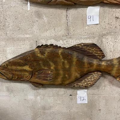Chainsaw carving of Goliath Grouper or Jewfish - signed