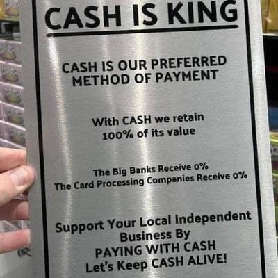 Preferred method of payment, Cash is King