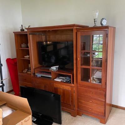 TV Entertainment Stand and TVs
