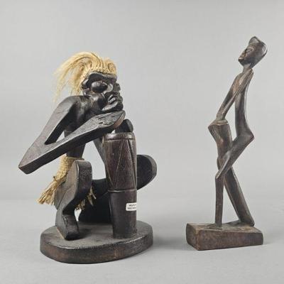 Lot 348 | Vintage Indonesian & Haitian Carved Figurines