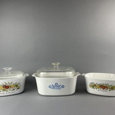 Lot 389 | Vintage Corning Ware Casserole Dishes