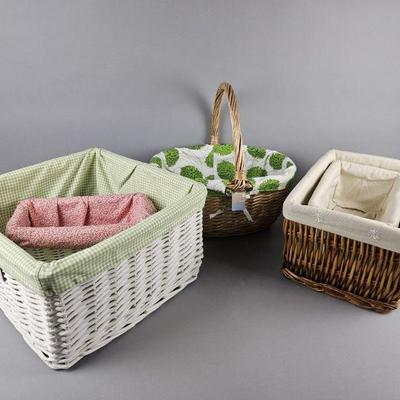 Lot 147 | Vintage Fabric Lined Baskets
