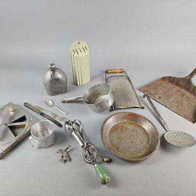 Lot 324 | Vintage Metal Kitchen Wares, Toolbox & More!
