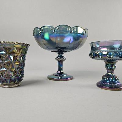 Lot 445 | Vintage Blue Carnival Glass Kings Crown & More!